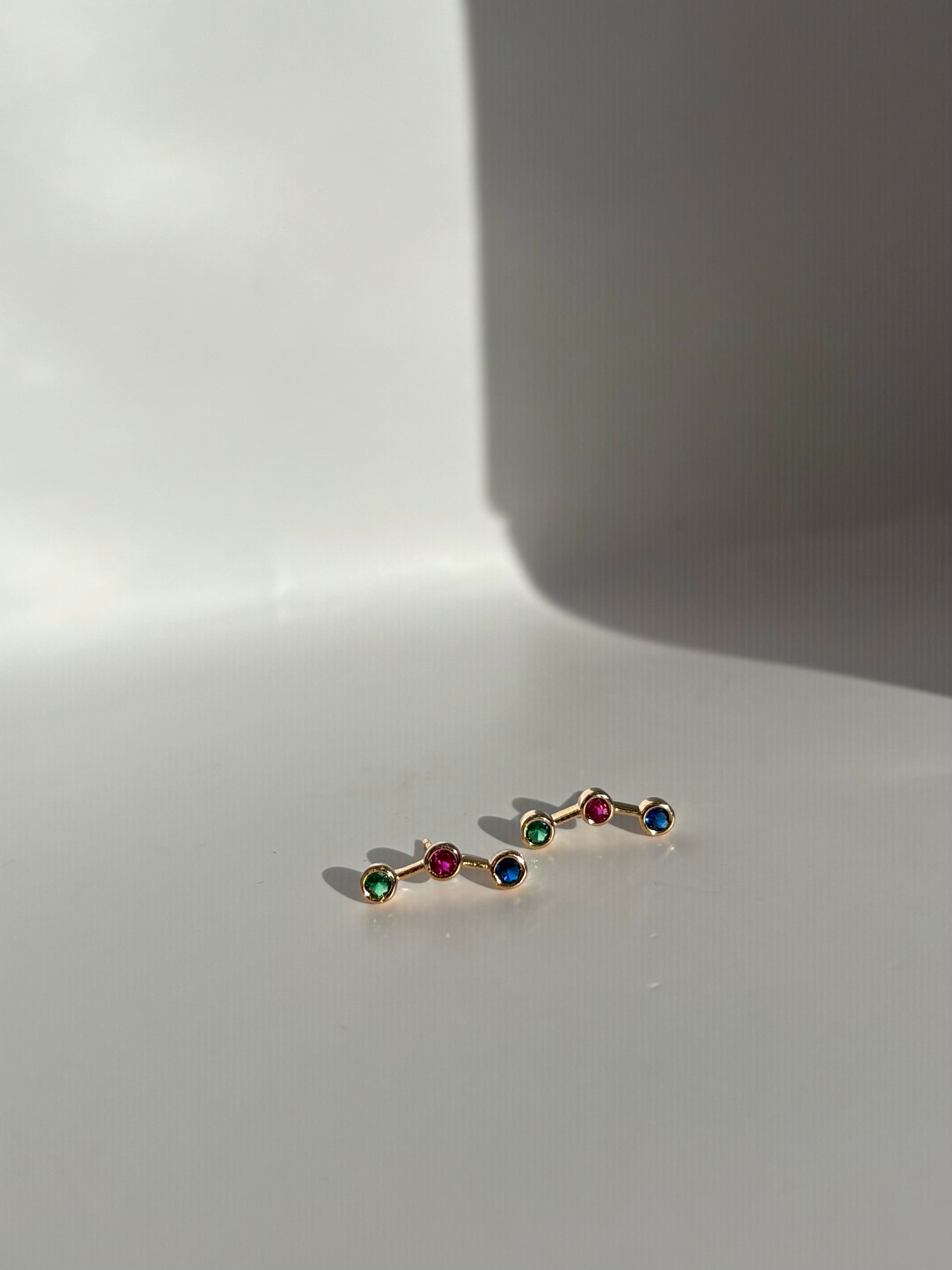 Pendientes gemas multicolores